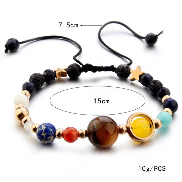 Unisex Solsystem Armbånd med Natursteiner
