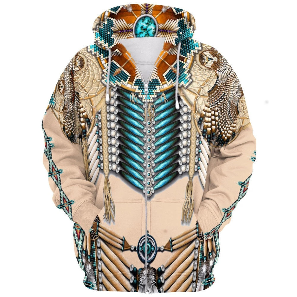 Unisex Tribal Hettegenser med 3D-trykk