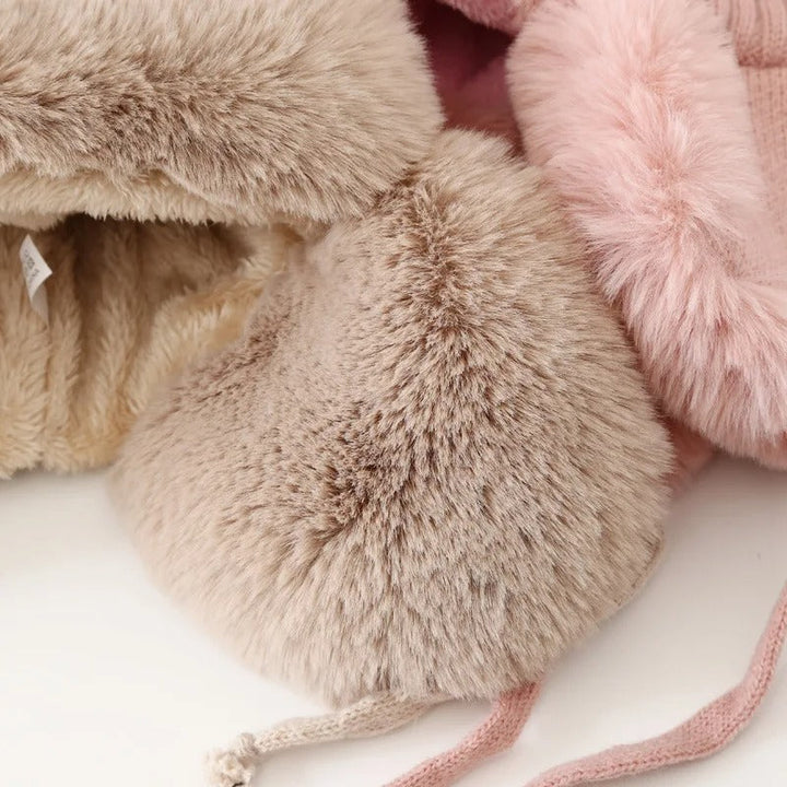 Unisex Vinter Trapper Lue med Øreklaffer og Pels Pompong