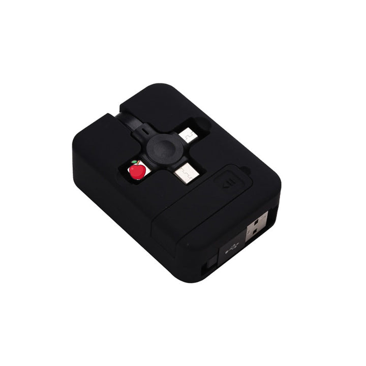 Universal 3-i-1 Teleskopisk Ladekabel med Telefonholder