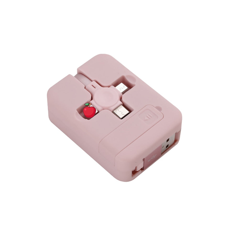 Universal 3-i-1 Teleskopisk Ladekabel med Telefonholder