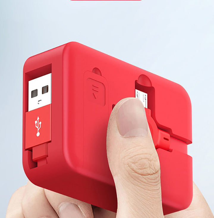Universal 3-i-1 Teleskopisk Ladekabel med Telefonholder
