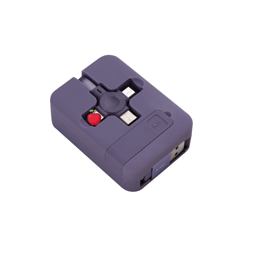 Universal 3-i-1 Teleskopisk Ladekabel med Telefonholder