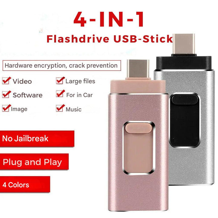 Universal 4-i-1 Flashdrive for Rask Filoverføring