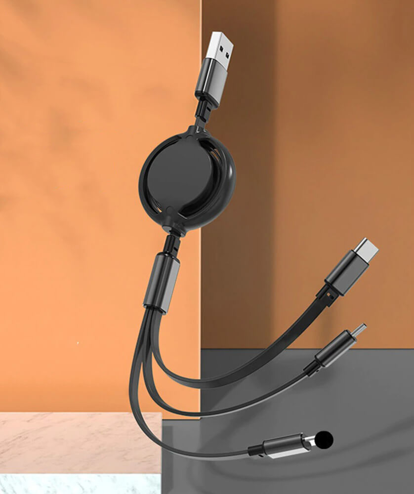 Universal Uttrekkbar Ladekabel med Rask Lading og Beskyttelse