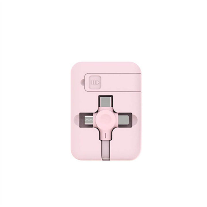 Universell 3-i-1 Uttrekkbar Ladekabel med Telefonstativ