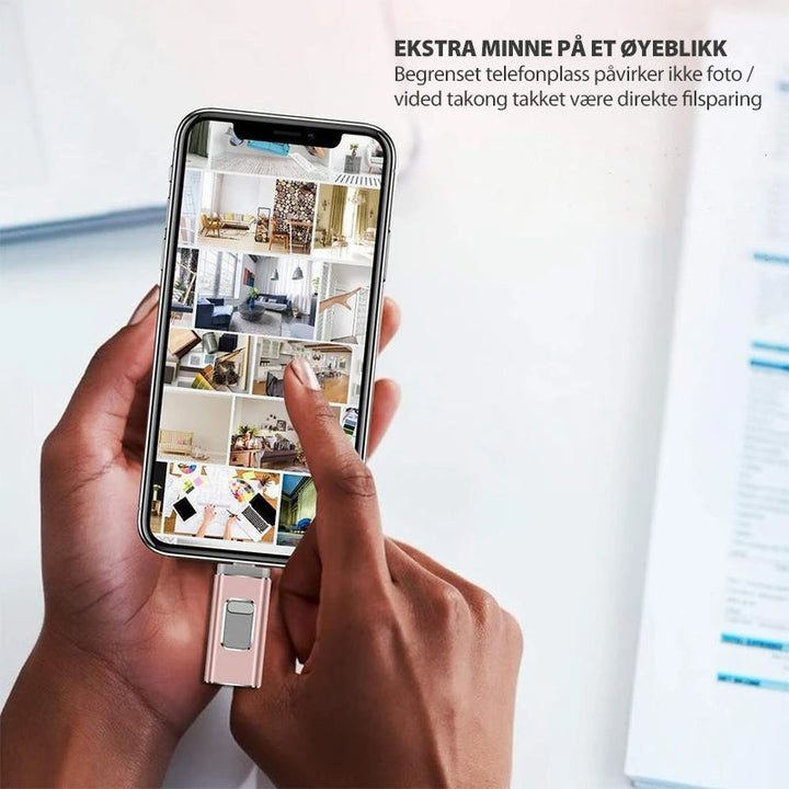 USB-minnepinne for iPhone, iPad og Android - Rask sikkerhetskopi