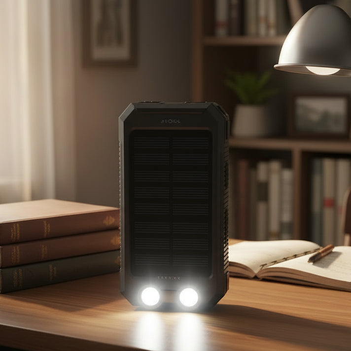 Vanntett Power Bank med Solcellelading for Utendørsbruk