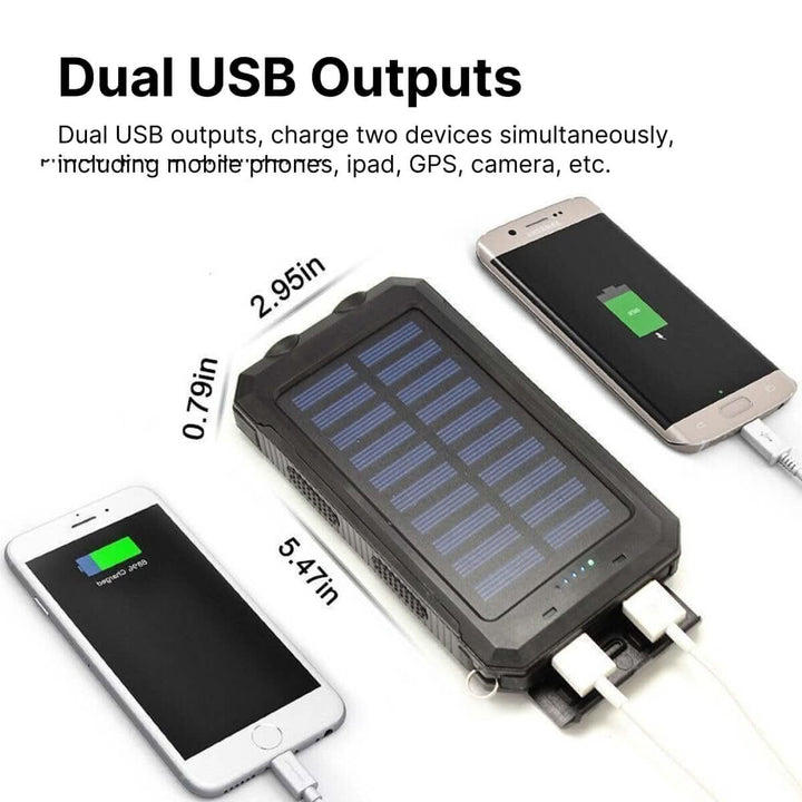 Vanntett Power Bank med Solcellelading for Utendørsbruk