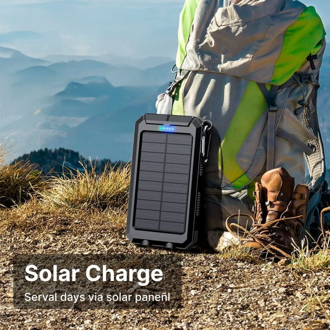 Vanntett Power Bank med Solcellelading for Utendørsbruk