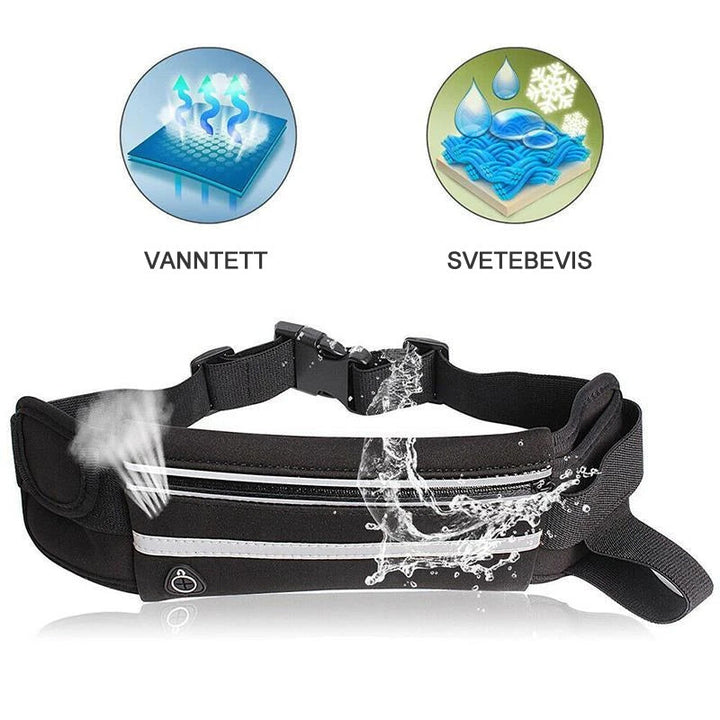 Vanntett justerbar løpebeltesekk - Perfekt for trening