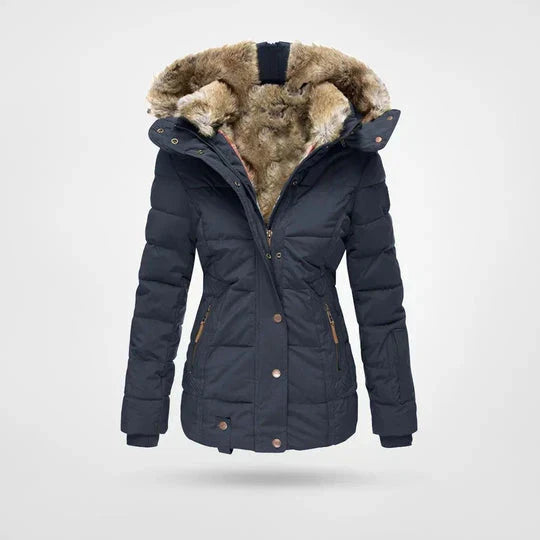 Giacca invernale impermeabile da donna con cappuccio rimovibile