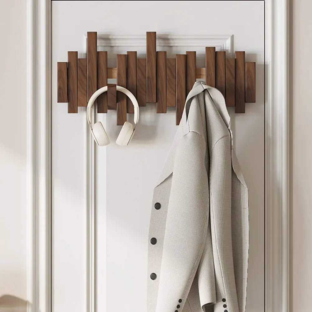Elegant Veggmontert Kleshenger med Sammenleggbare Magnetiske Kroker