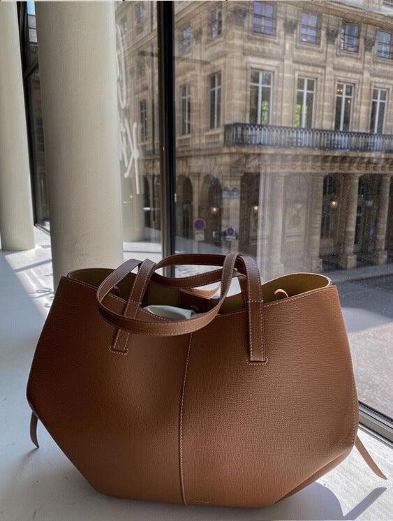 Dame Vintage Tote Bag med Sikker Lukning og Skulderremme