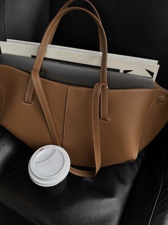 Dame Vintage Tote Bag med Sikker Lukning og Skulderremme