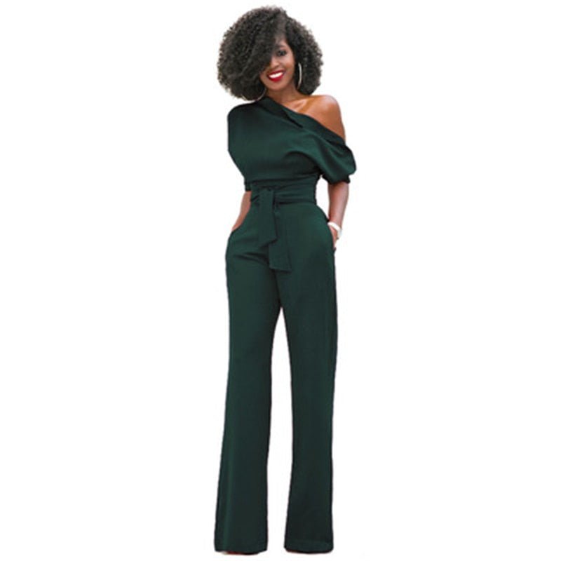 Dame Ensfarvet Bodycon Jumpsuit i Akrylstof