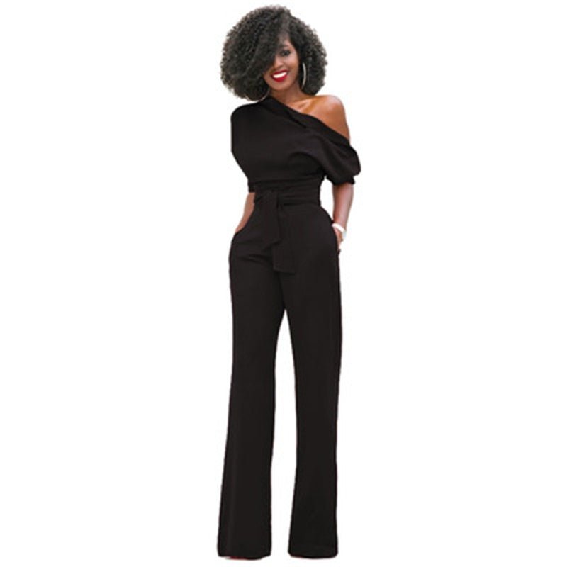 Dame Ensfarvet Bodycon Jumpsuit i Akrylstof