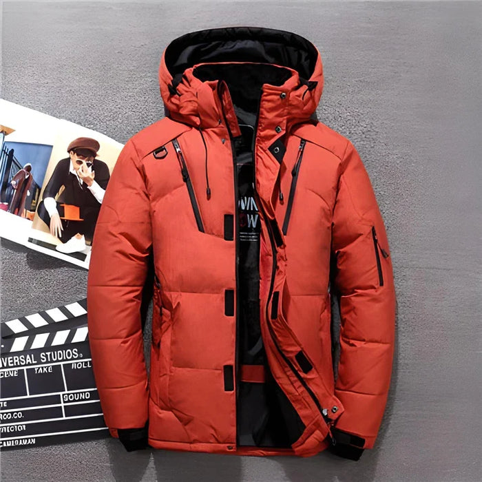 Chaqueta acolchada de invierno para hombre con capucha ajustable